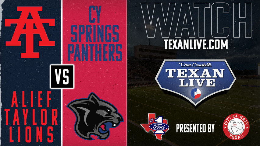 Alief Taylor vs Cy Springs - 6:30pm- 9/5/2024 - Football - Live from Pridgeon Stadium