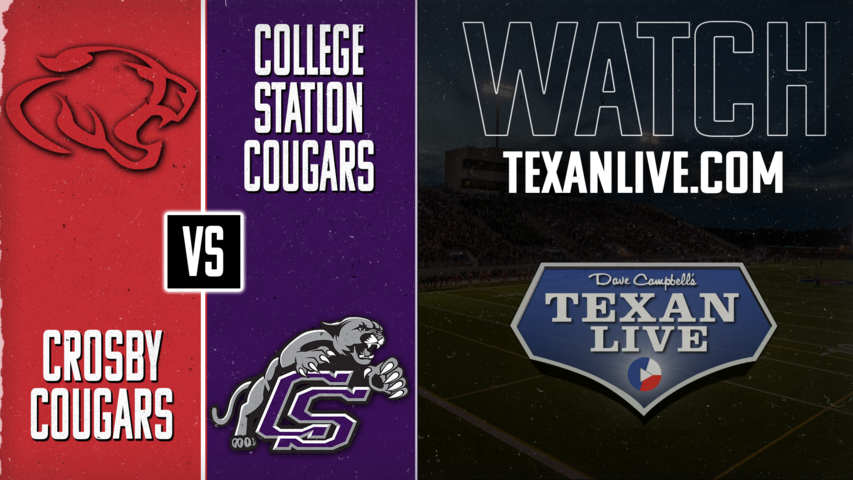 Crosby vs College Station - 7:00pm- 11/15/2024 - Football - Bi-district - Playoffs - Live from Cougar Stadium