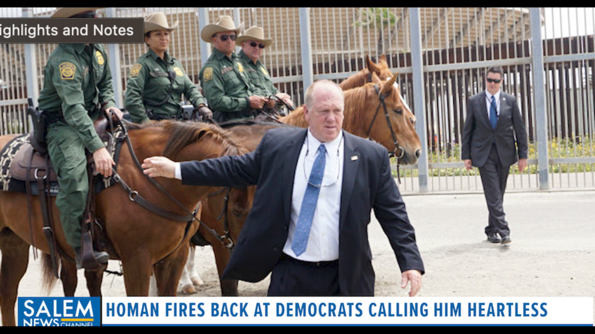 Tom Homan fires back at Democrats who called him heartless
