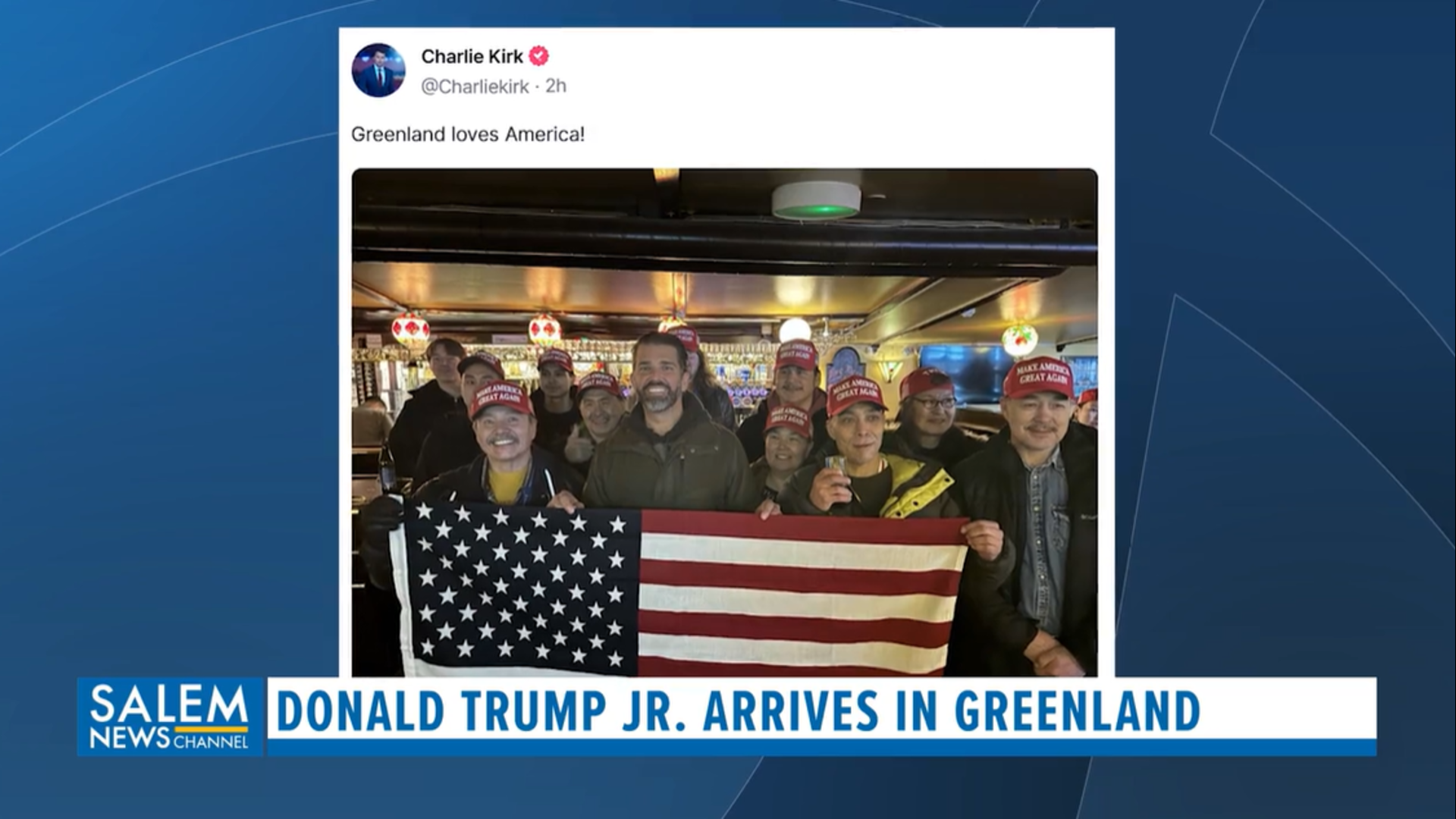 Donald Trump Jr. arrives in Greenland with a message from dad