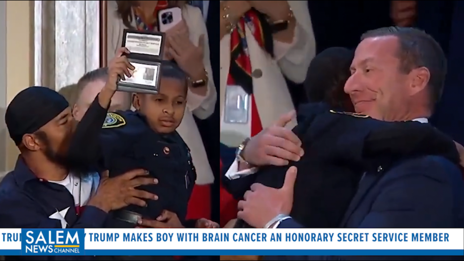 Trump makes boy with brain cancer an honorary Secret Service member