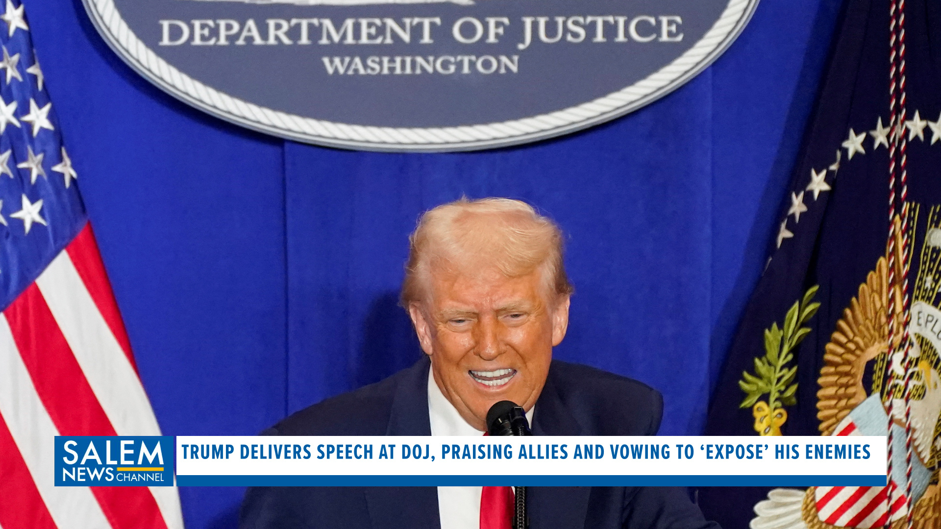 President Trump delivers speech at Department of Justice