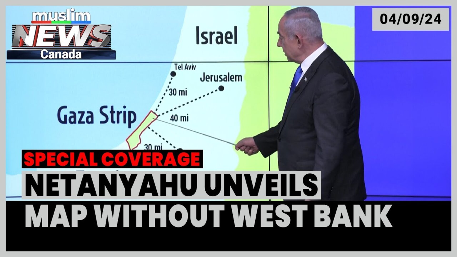 Israeli Prime Minister Netanyahu Unveils a Map of Israel Excluding Occupied West Bank | Sep 04, 2024