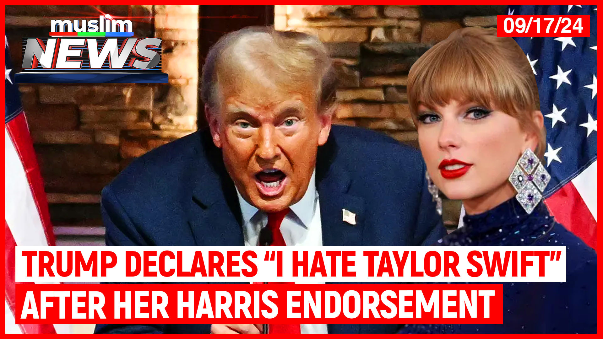 Trump Declares “I Hate Taylor Swift” After Her Harris Endorsement | Muslim News | Sep 17, 2024